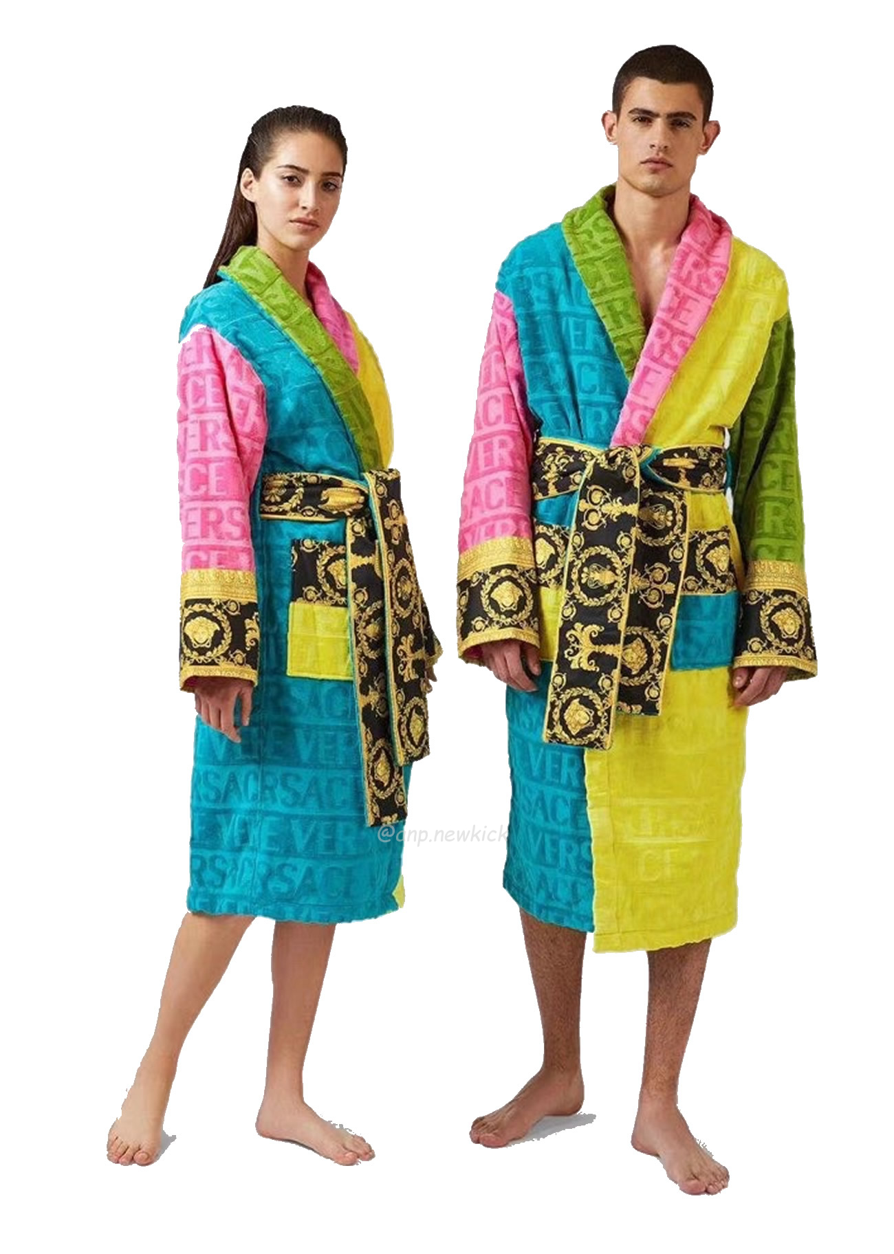 Versace Baroque Logo Jacquard Cotton Bathrobe (9) - newkick.vip